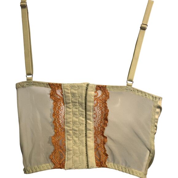 Urban Outfitters Satin Lace Corset Top XS Brown Mint Bustier
 Coquette Festival - Picture 5 of 9
